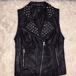 Vegan/Faux Leather Studded Vest